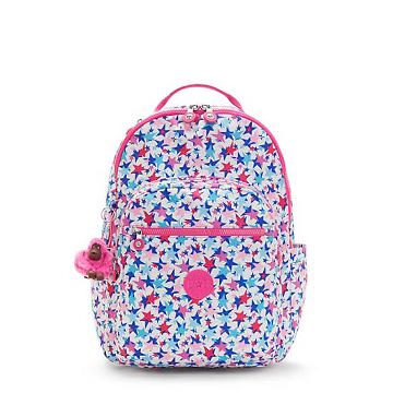 Kipling Seoul Large Printed 15" Backpack Laptop Çantası Pembe | TR 1550IL